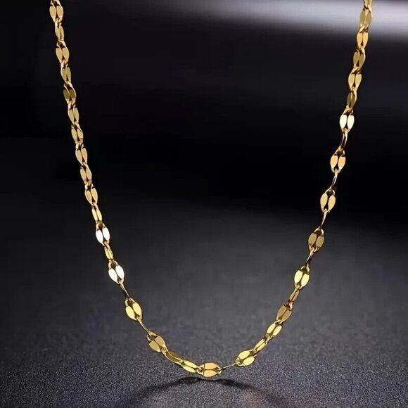 14K 2 mm 18 Inches Long Chain Necklace - Picture 1 of 2